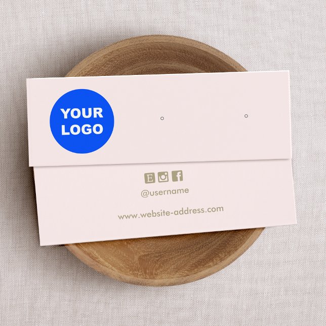 Ajoutez Votre Logo Stud Pastel Rose Oreille (Créateur téléchargé)