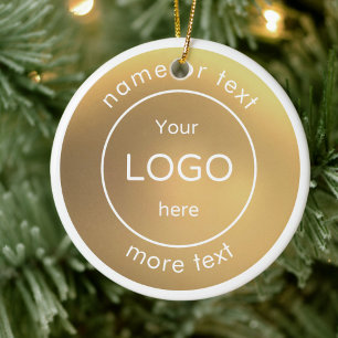 Ajoutez votre logo vert Affaires Ornement de Noël