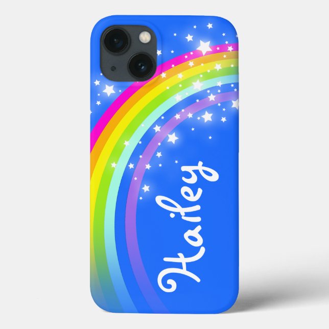 Ajoutez votre nom 5 lettre arc-en-ciel bleu coque  (Verso)
