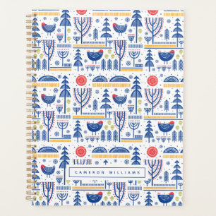 Ajoutez votre nom Folk Art Winter Bird Motif