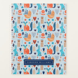 Ajoutez votre nom Folk Art Woodland Animal Motif