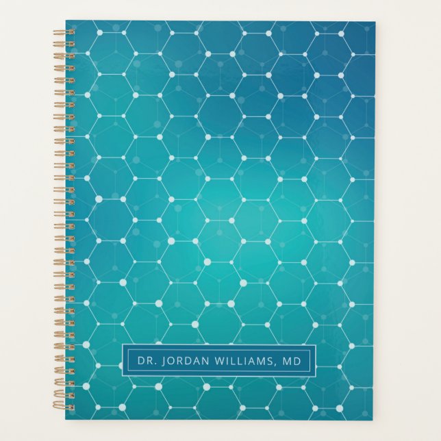 Ajoutez votre nom | Motif d'ADN Turquoise bleu (Devant)