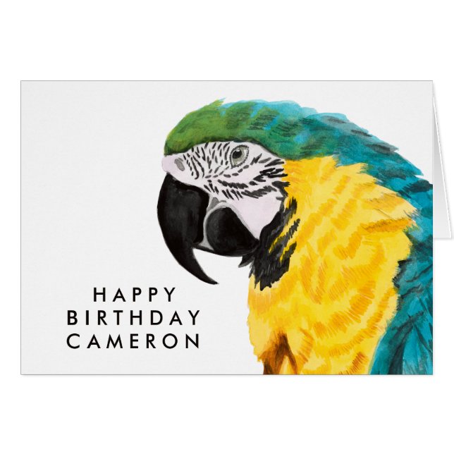 Ajoutez votre nom | Oiseau de perroquet tropical (Devant horizontal)