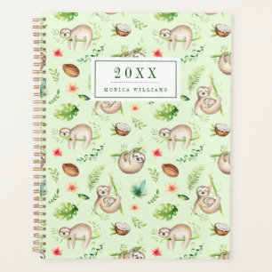 Ajoutez votre nom   Tropical Coconut Sloth Motif