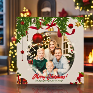 Ajoutez Votre Propre Carte D'Ornement De Noël Phot