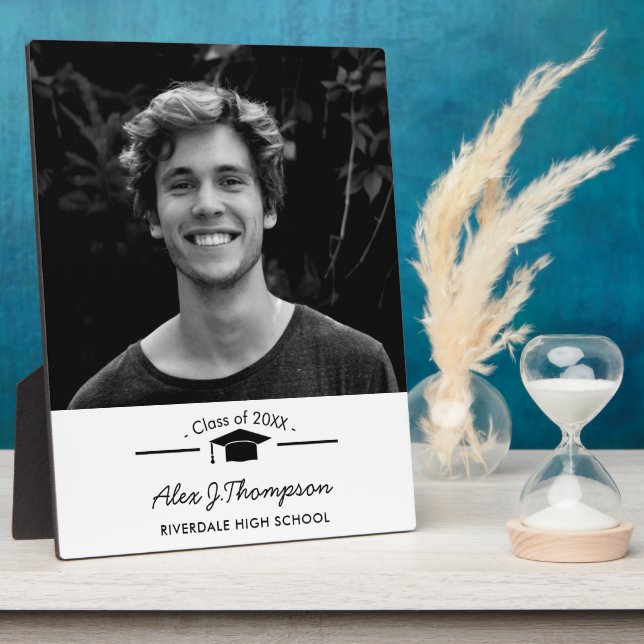 Ajoutez votre propre plaque photo de graduation (Côté)