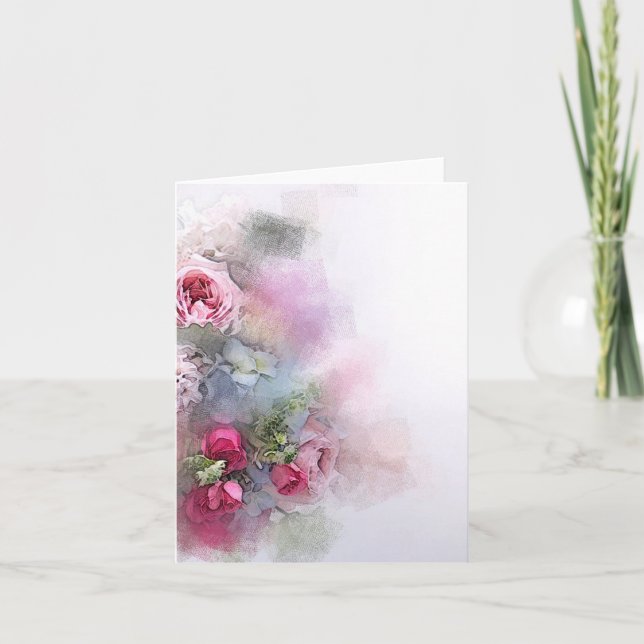Ajoutez Votre Texte Modèle De Roses Fleurs Aquarel (Devant)