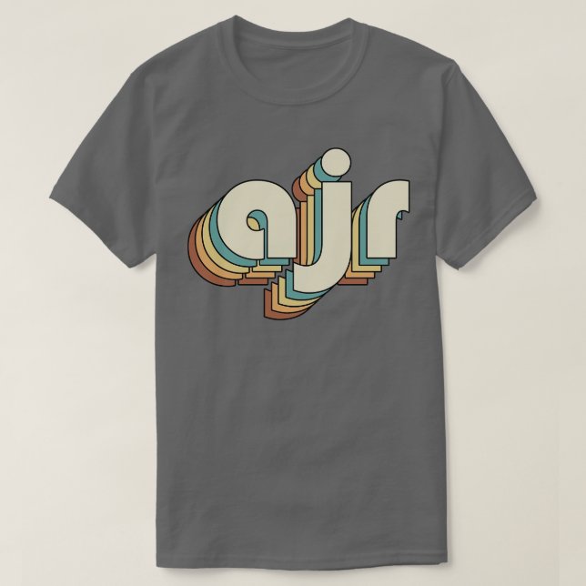 AJR Retro Rainbow Typografie Style 70er T-Shirt (Design vorne)