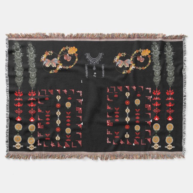 Ajrak wie Style Decke (Vorderseite)