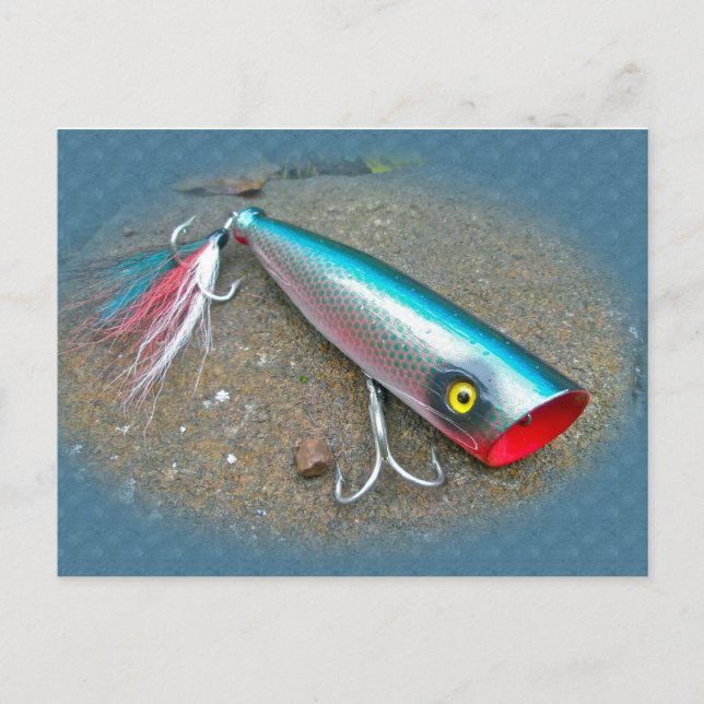AJS Saltwater Lure Popper Blue Dragon Items Postkarte (Vorderseite)