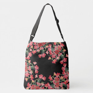 Ajustable Amarylis rouge fleurit le sac fourre-tout floral