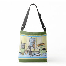 Amoureux des chats au-dessus du sac d'épaule
