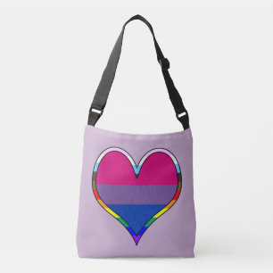 Ajustable Bi Pride Coeur Crossbody Sac