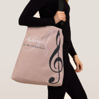 Black Treble Clef Musique Dusty Sac fourre-tout Ro