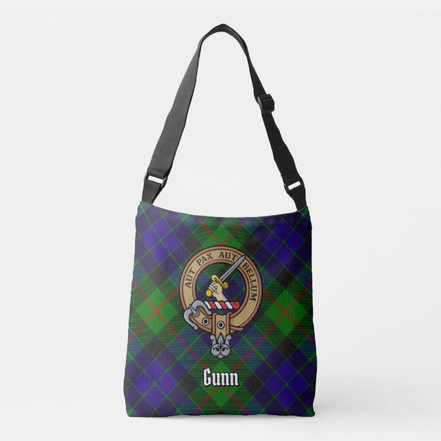 Ajustable Clan Gunn Tartan Crossbody Sac (Devant)