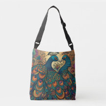Elégant sac fourre-tout paon oiseaux inspirant cit