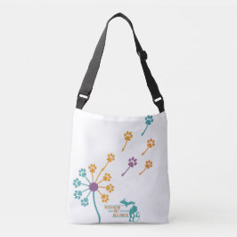 Ajustable Empreintes de pattes Dandelion Crossbody ou Sac à