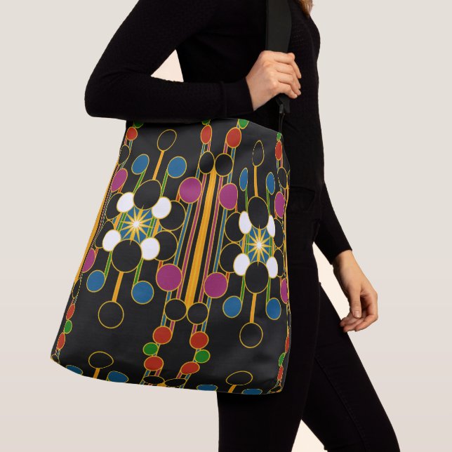 Ajustable Grand sac fourre-tout #4 géométrique moderne (De près)