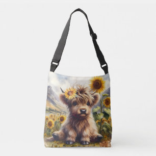 Ajustable Jolie Vache Highland Avec Sac De Crossbody Sunflow