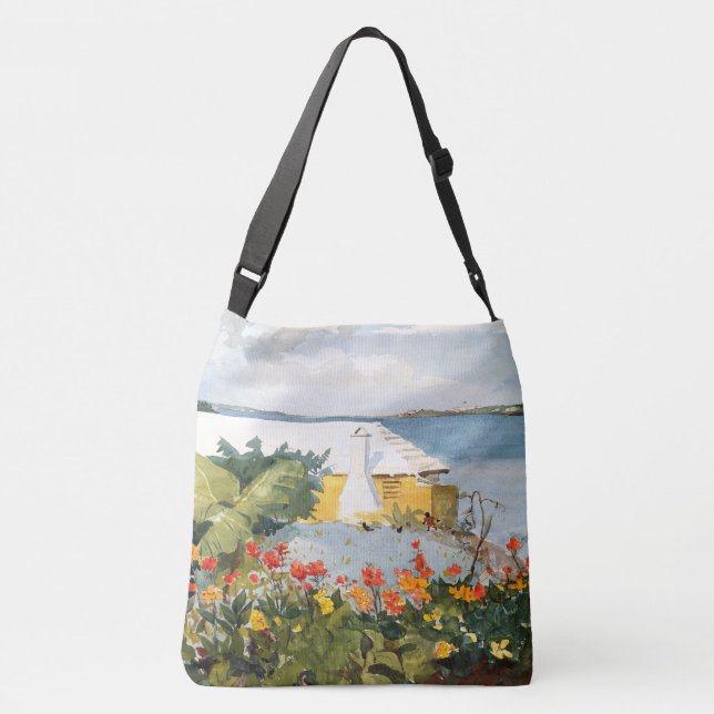 Ajustable L'île de Bermudes fleurit le sac fourre-tout à (Dos)