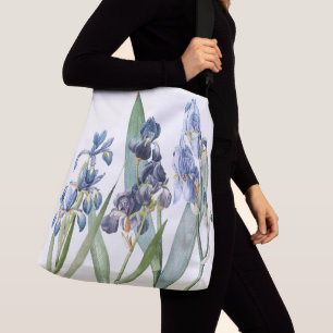 Ajustable L'iris bleu botanique vintage fleurit le sac
