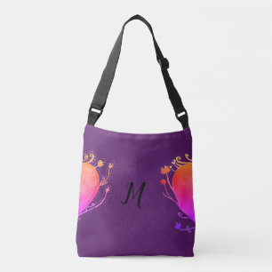 Ajustable Love Heart Monogram All-Over-Print Cross Body Sac