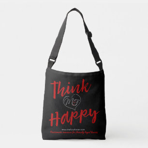 Ajustable Pense heureux logo noir crossover sac