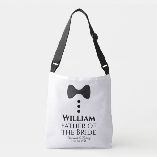 Ajustable Père de la mariée Black Cravate Mariage Sac à baga (Devant)