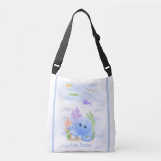 Ajustable Petit Sac Bandoulière Pieuvre Bleue
