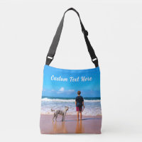 Photo personnalisée Texte Crossbody Sac Vos Animau