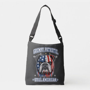 Ajustable Sac à bandoulière Bulldog grincheux patriotique du