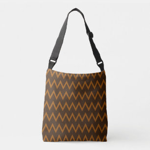 Ajustable Sac à bandoulière marron zig zag