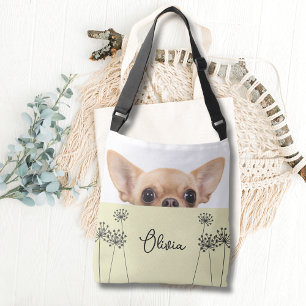 Ajustable Sac à bandoulière personnalisé avec chihuahua mign