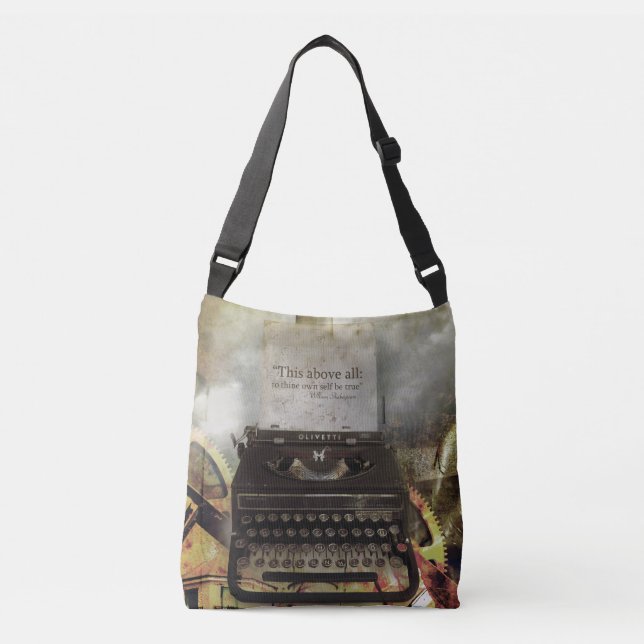Ajustable Sac à citations Steampunk Shakespeare Carry On (Devant)
