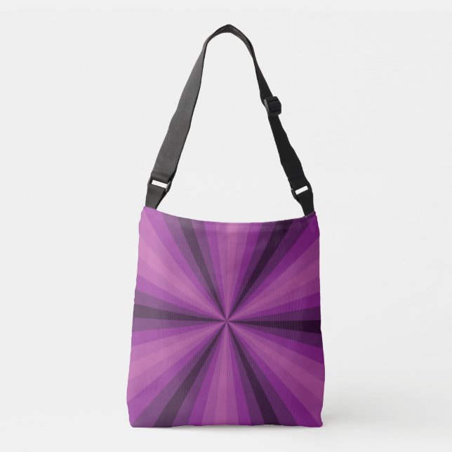 Ajustable Sac à impression intégrale illusion optique violet (Devant)