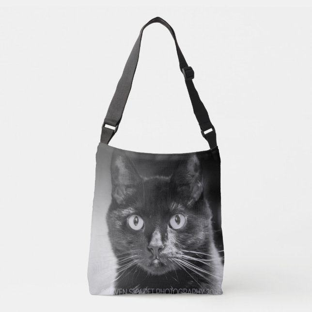 Ajustable Sac à main crossbody de roche de chats noirs (Devant)