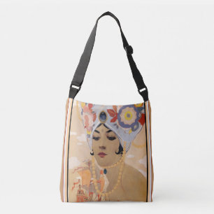 Ajustable Sac à main de corps de croix d'art déco d'Albert