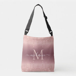 Ajustable Sac bandoulière à lettre personnalisée avec strass