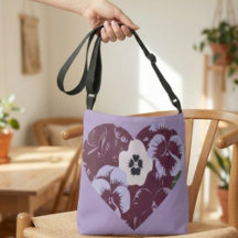 Sac Bandoulière Cœur de Violettes