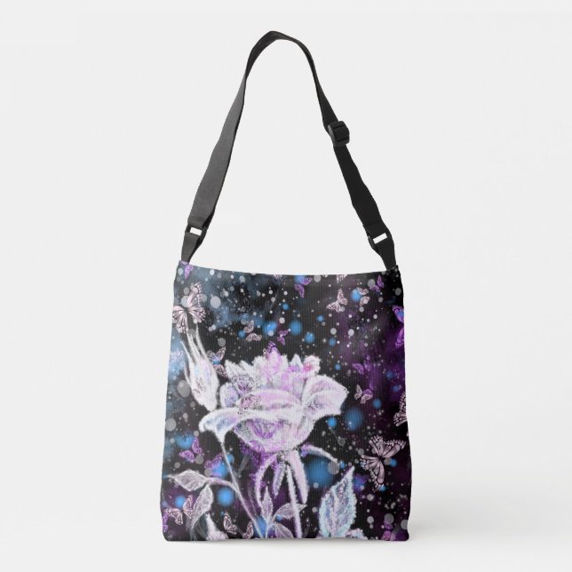 Ajustable Sac carrossable Rose blanche (Dos)
