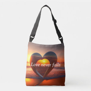 Ajustable Sac Croix Moyen L'amour n'échoue jamais Texte pers