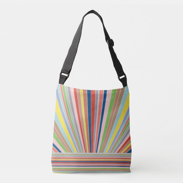 Ajustable Sac crossbody rayé multicolore (Devant)