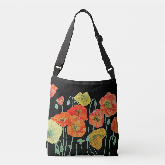 Ajustable Sac d'aquarelle orange et noir (Devant)