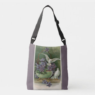 Ajustable Sac de carrosserie à fleurs et colombes violettes