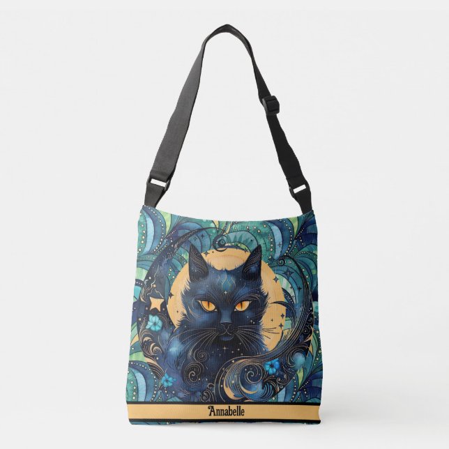 Ajustable Sac de carrosserie céleste et chats noirs (Devant)