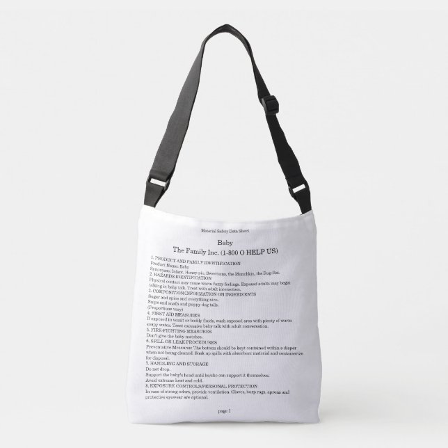 Ajustable sac de plaisanterie du bébé MSDS (Devant)