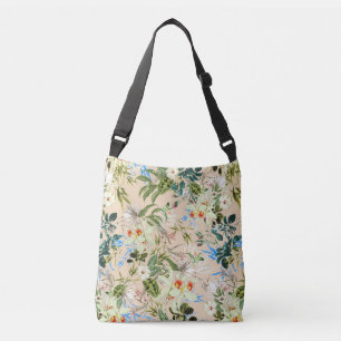 Ajustable Sac en textile floral magnifique fleurs bleues et