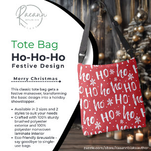 Ajustable Sac fourre-tout à motif amusant Ho-Ho-Ho pour Noël