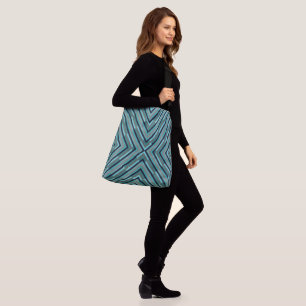 Ajustable sac fourre-tout "BLUE GREY GEOMETRIC DIAGONAL"