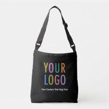 Sac fourre-tout croisé noir personnalisé avec logo